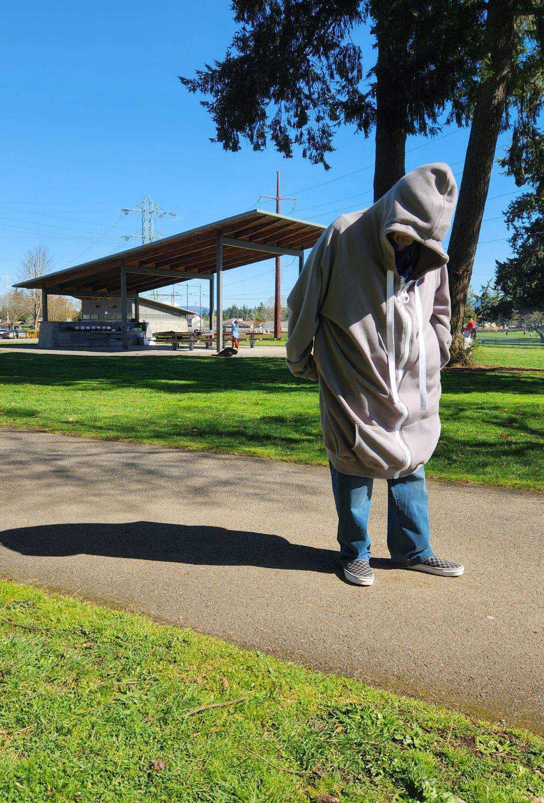 Thundercloud Gray Heathered Half-Giant Hoodie